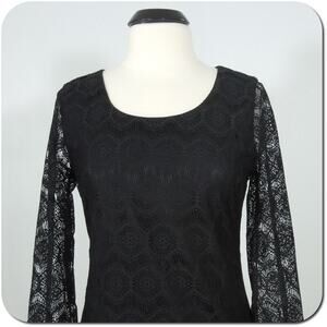 ROMEO & JULIET Sheath Dress M MEDIUM Couture Womens Cocktail Black Lace Lined